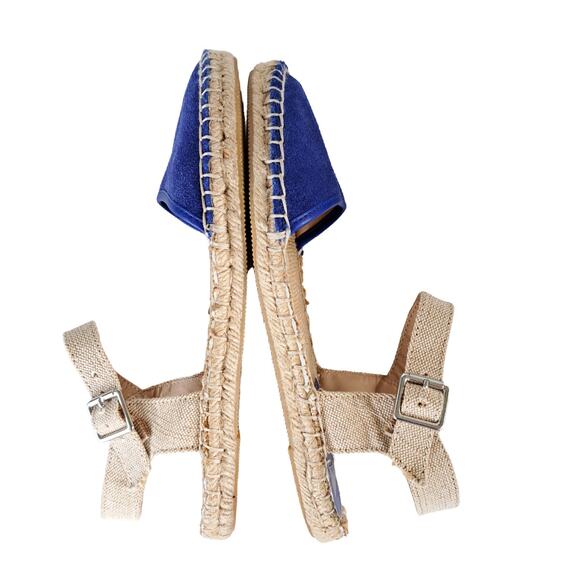 DV Dolce Vita Blue Suede Espadrille Sandals Flats Ankle Strap Size 7 - Picture 2 of 8